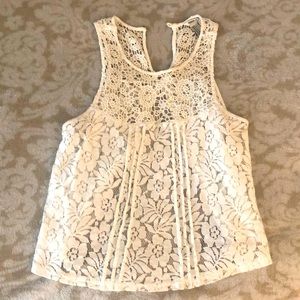 Lacey white tank sz small open back